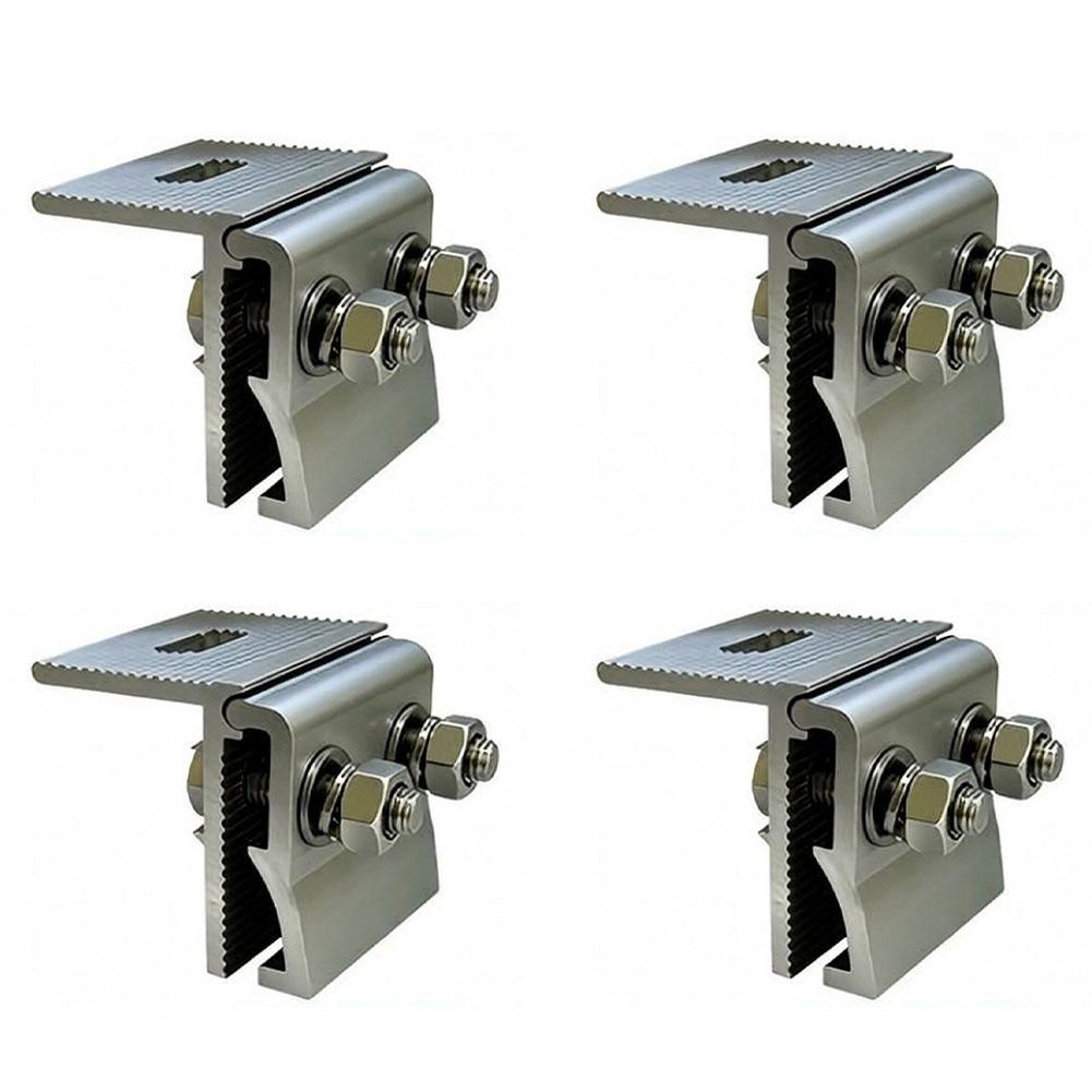 Aluminum Alloy PV Roof Fold Clamps For Solar Panel Mounting Weather Resistant Racking Bracket Solar Panel Racking Fixtures
