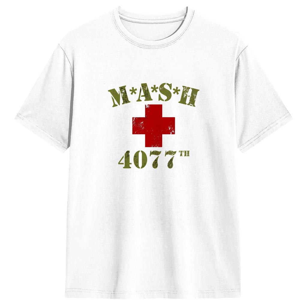 Unisex MASH T Shirts Cotton Tops Novelty Short Sleeve Round Neck Tee Shirt Unique TShirts