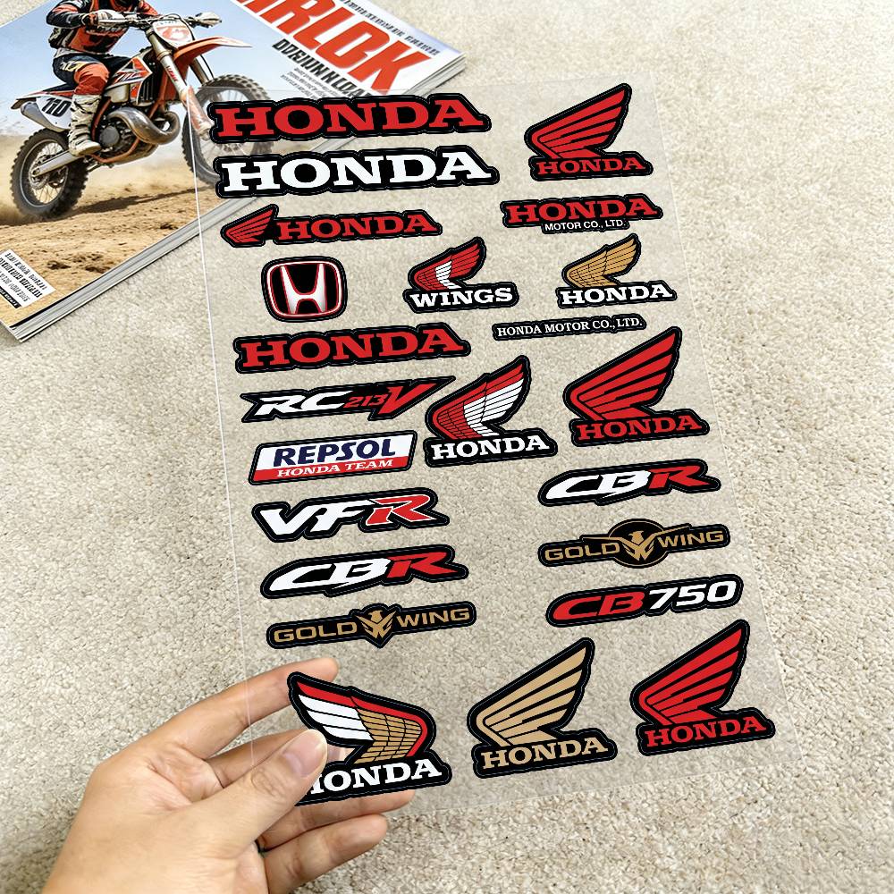 FOR HONDA HRC H WING Motorcycle Reflective Stickers Waterproof Decals for Helmet Scooter Fuel Tank Toolbox Racing