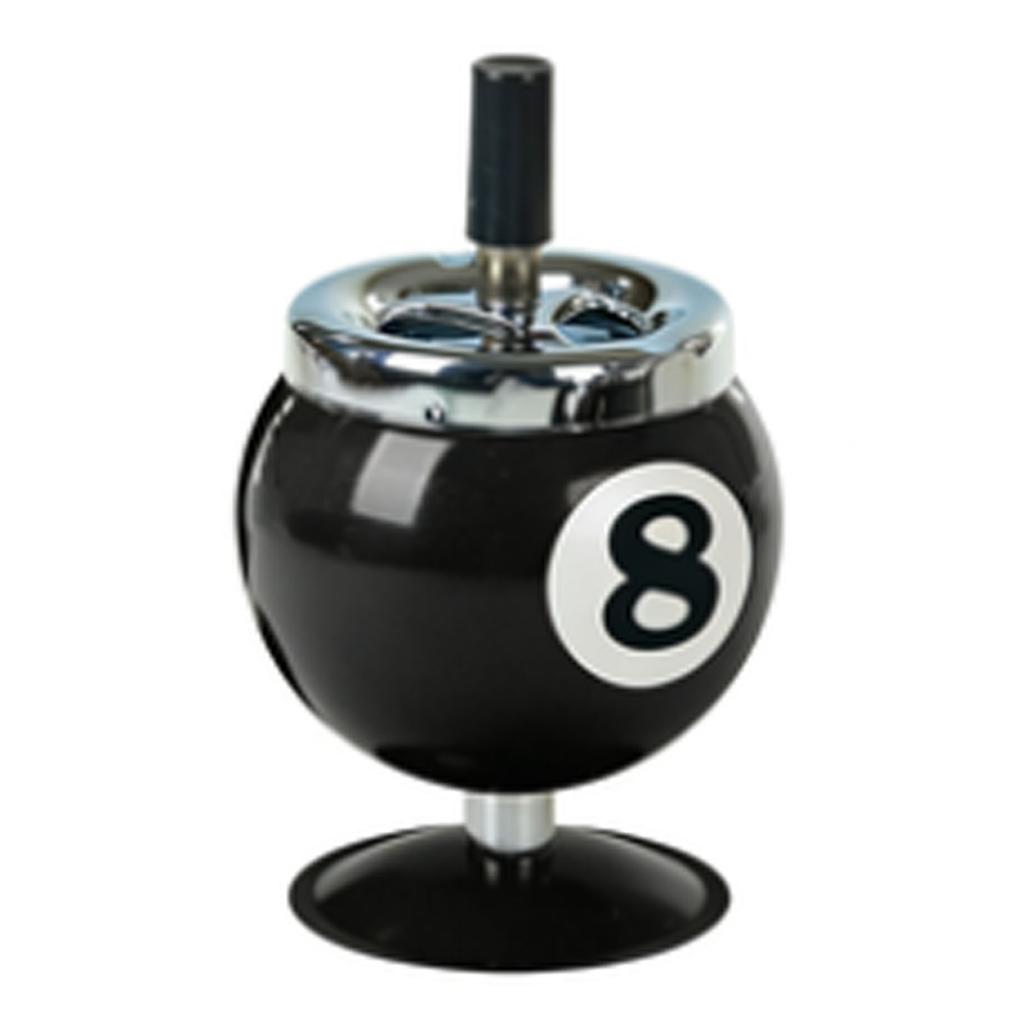 Stylish Metal Ashtray Billiards Shape Large Capacity Windproof Ashtray for Indoor Outdoor Use