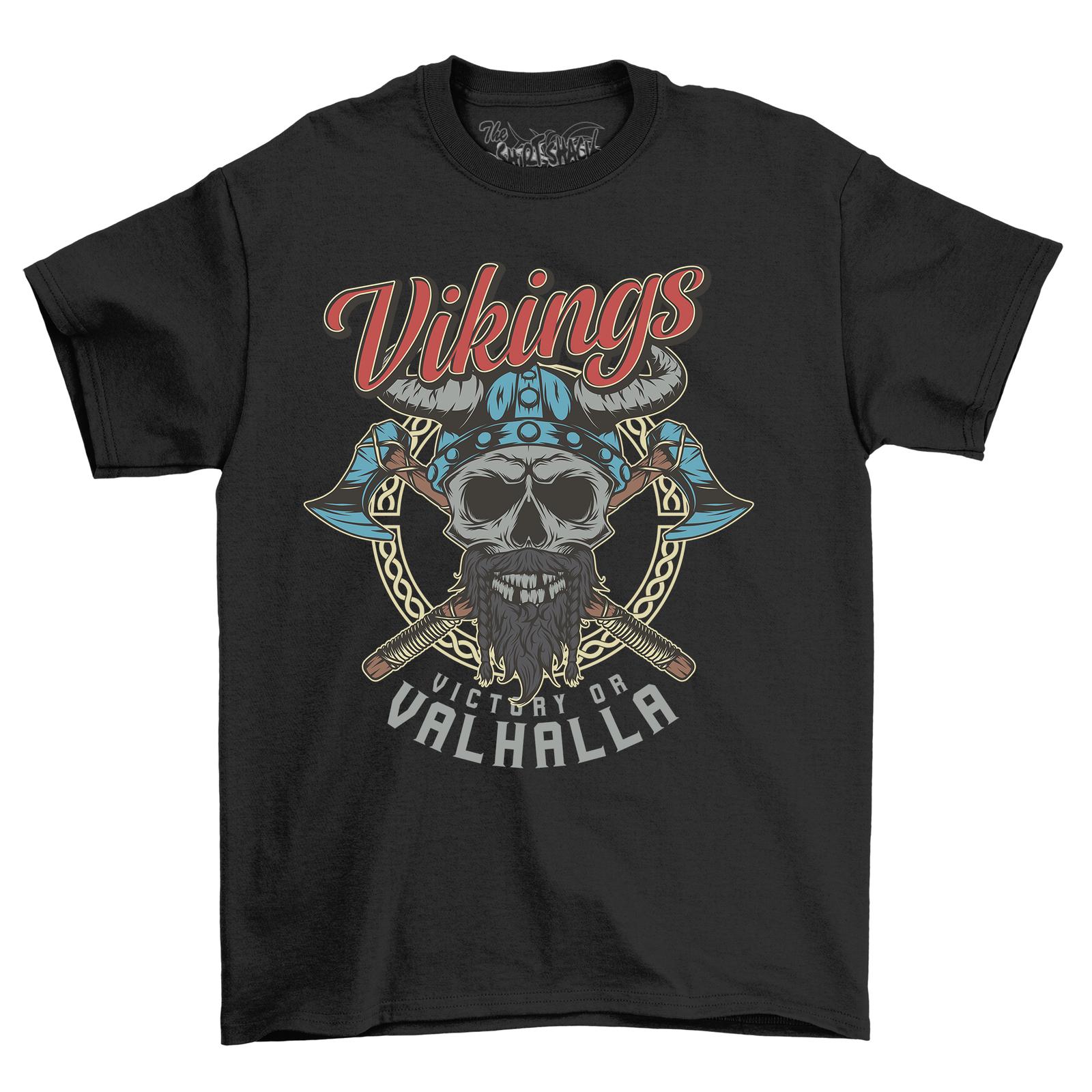 Vikings Victory Or Valhalla T-Shirt Mens Womens Tees Top: Hilarious Viking Vibes! Funny tee Unisex Pr S