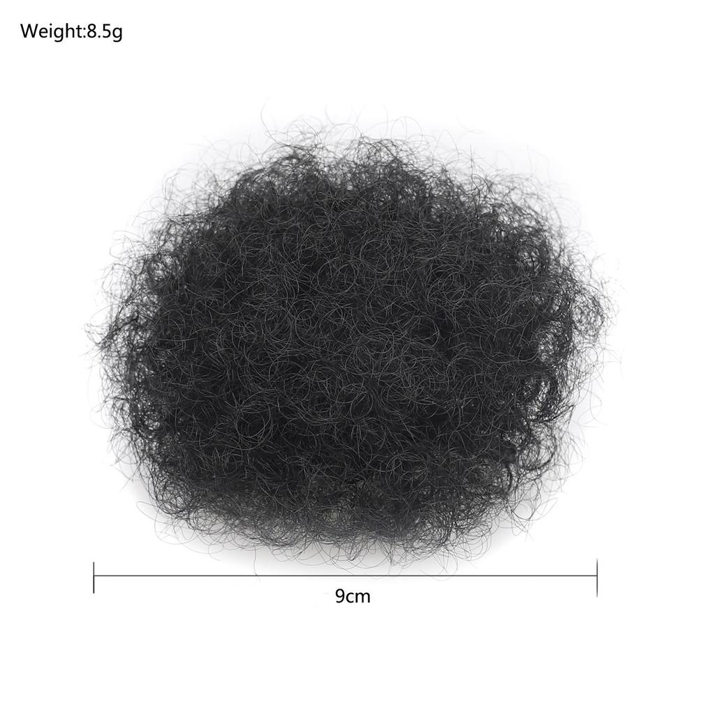 2 PIECES Afro Puffs Natural Black Hair Bun For Kids Curly Chignon Hairpiece Natural Soft ,Clip On Hair Durable For Repeated Use