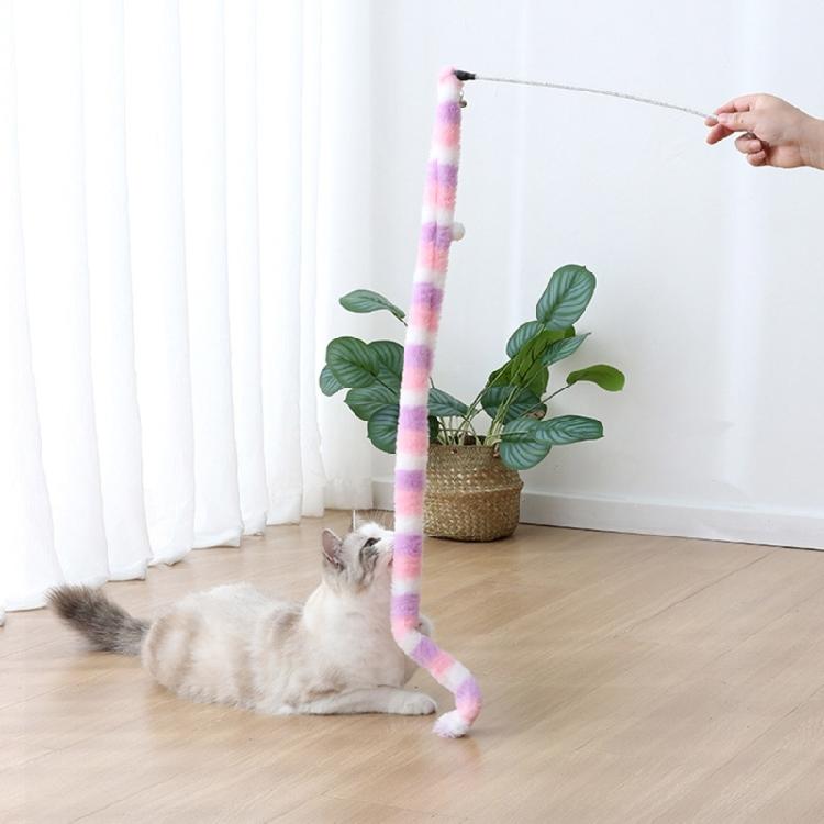 Cat Toy Teaser Wand with Bell Plush Toy Gift for Kitten Playing Exercising
