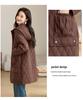 2024 Women's Mid-Length Hooded Cotton Coat: Stylish Autumn/Winter Fashion for Middle-Aged and Elderly