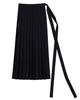 Myuleus Half Cover Chiffon Wrap Skirt [Black]