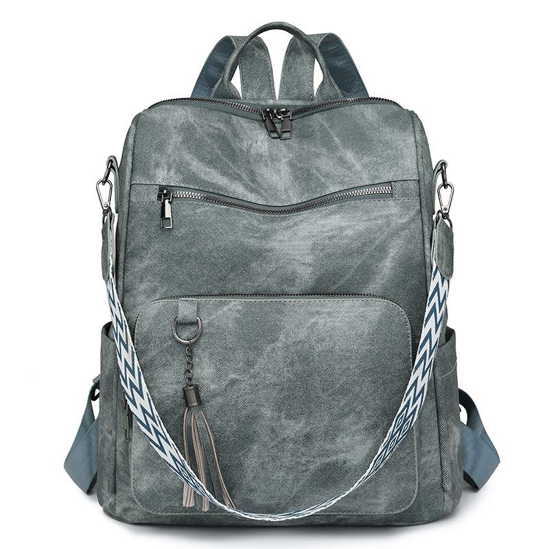 

Рюкзак Легкий Ретро Рюкзак Большой Вместимости Женский Рюкзак Многофункциональная Сумка Через Плечо синий