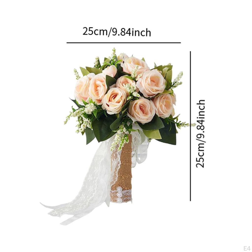 Wedding Bouquet for Bride Artificial Rose Flowers Centerpiece Romantic Ceremony Flower Arrangement