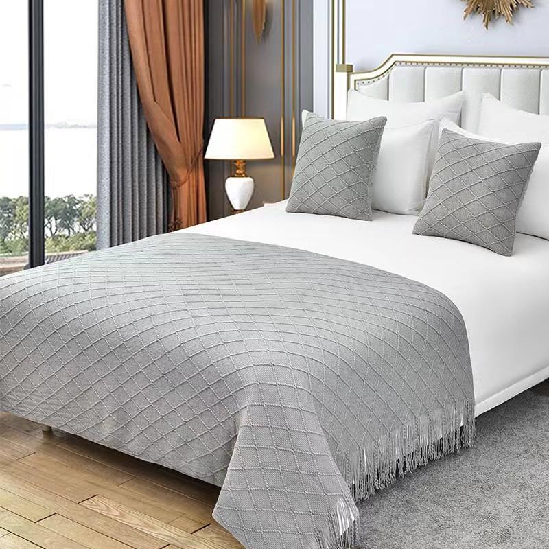 Luxury-lite Minimalist Natural Yoga Blanket Sofa Cushion Throw Blanket Air Conditioning Blanket Bed Cover