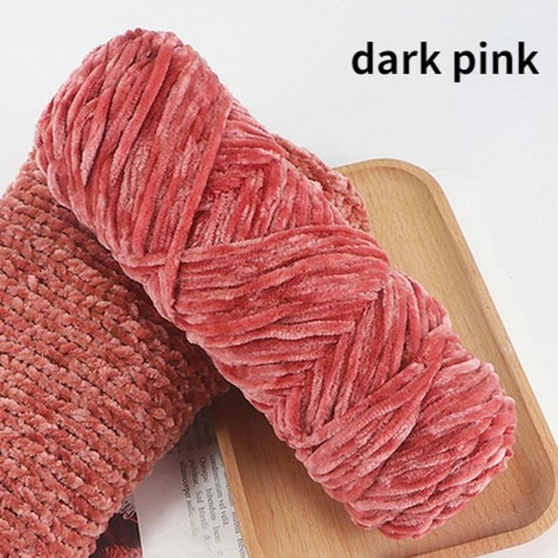1Pc Chenille Yarn Velvet Yarn Texturized Polyester Blended Cotton Suggest Needle 4MM-5MM
