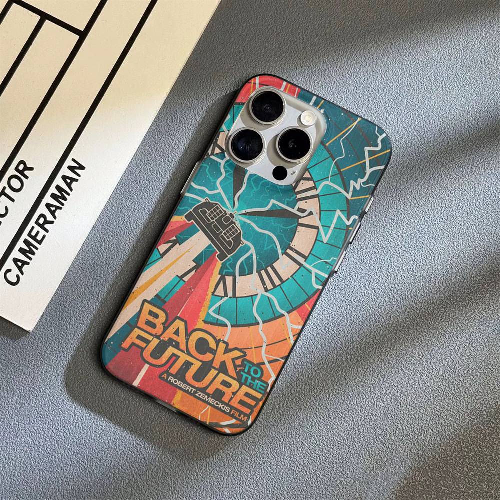Back To The Future Soft Corrugated Transparent Phone Case For IPhone 17 15 16 11 12 13 14 Pro Max Plus Pro