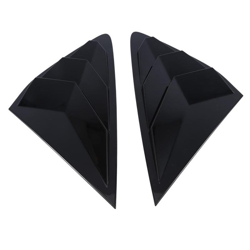 Car Rear Side Vent Quarter Window Louver Shutter Cover Rear Window Louver Cover For Honda Accord  Gloss Black Gloss Black