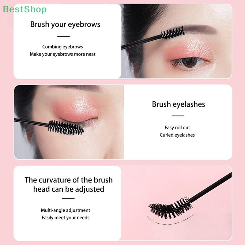 20/40Pcs Disposable Double-ended Eyelash Makeup Brush Eyelashes Extension Eyebrow Brush