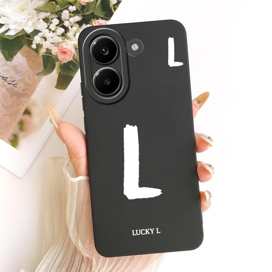 For Xiaomi Poco X8 Pro / X8 Pro Max Lucky Initial Letter Phone Case For Poco X8Pro X 8 Pro Max 5G Soft Silicone Cases Bumpers