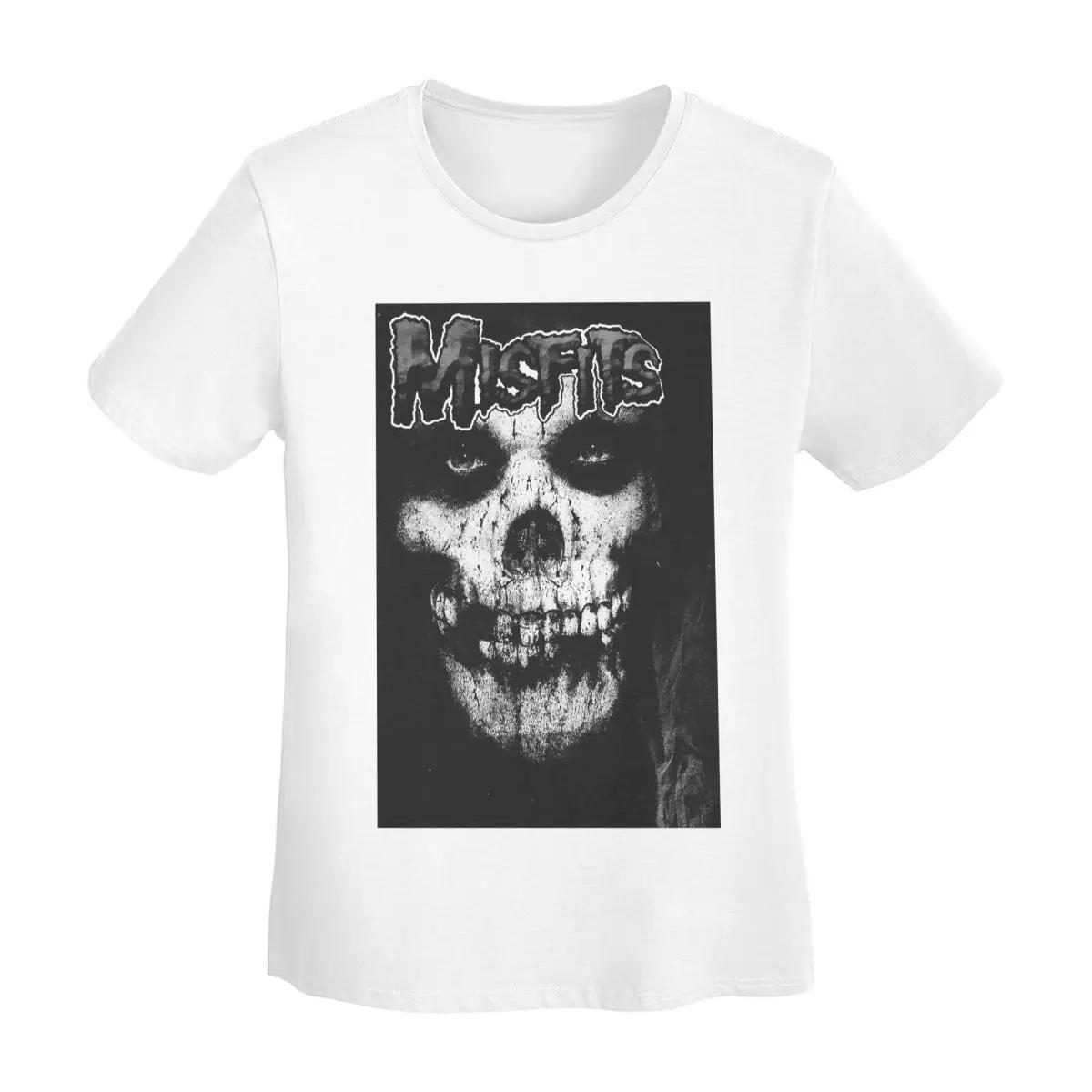 

Misfits Skull TShirt Women Short Sleeve T Shirts Crew Neck Clothing Cotton Summer Tees Streetwear S