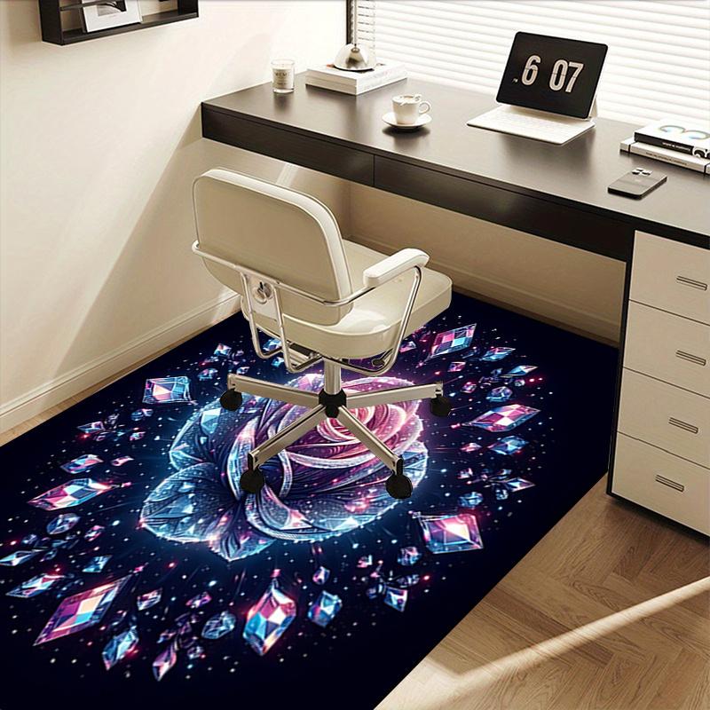 Shimmering Crystal Rose Chair Mat Office Carpet, Oversized Rug for Home Decor, Sofa Mat, Desk Pad Gift, Suitable for Bedroom, Living Room, Any Room