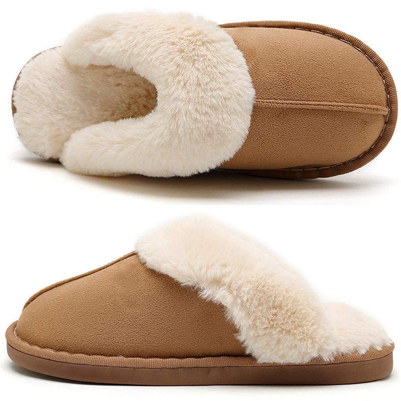 Cotton slippers, thickened warm winter new comfortable home neckline home shoes fluffy indoor winter
