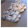 Girls' Sandals Children's Princess Silver Soft-Soled Beach Shoes for Toddlers & Young Kids Casual Kids Shoes Sparkly Mary Janes