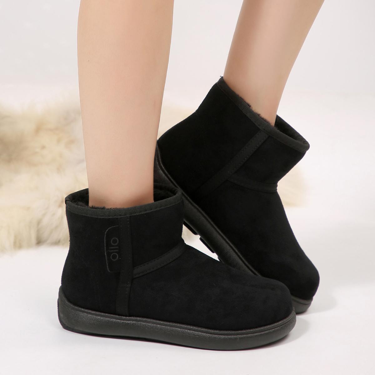 

Fashionable New Comfortable and Non Slip Women s Boots Winter Elegant Pure Color Sexy Round Toe Warm and Plush Casual Snow Boots 36