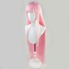 Pink Straight Long Wig Synthetic Hair Flat Bangs Cosplay Anime Party Costume Daily Wear Full Wigs for Women Girls