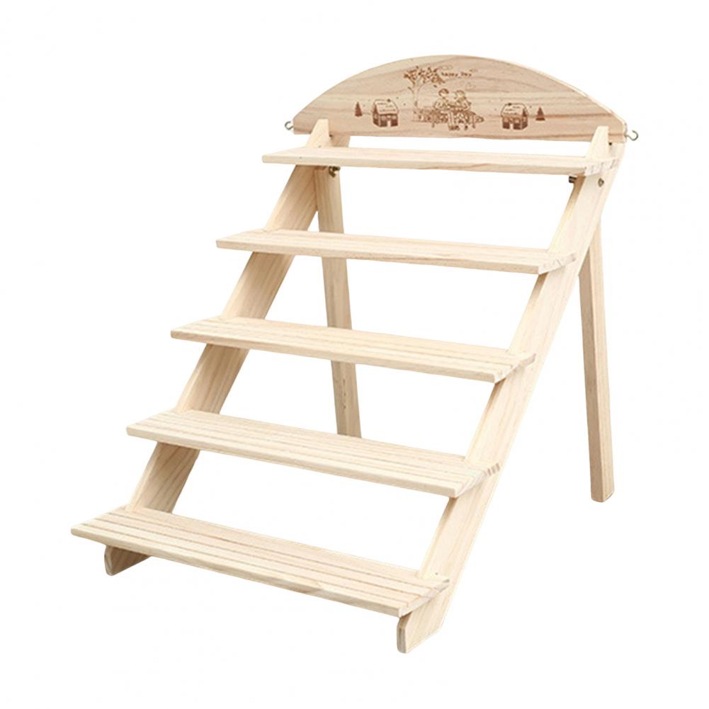Desktop Storage Organizer Wooden Multi-layer Desktop Storage Rack with Smooth Edge Design Stable Construction Plant for Home