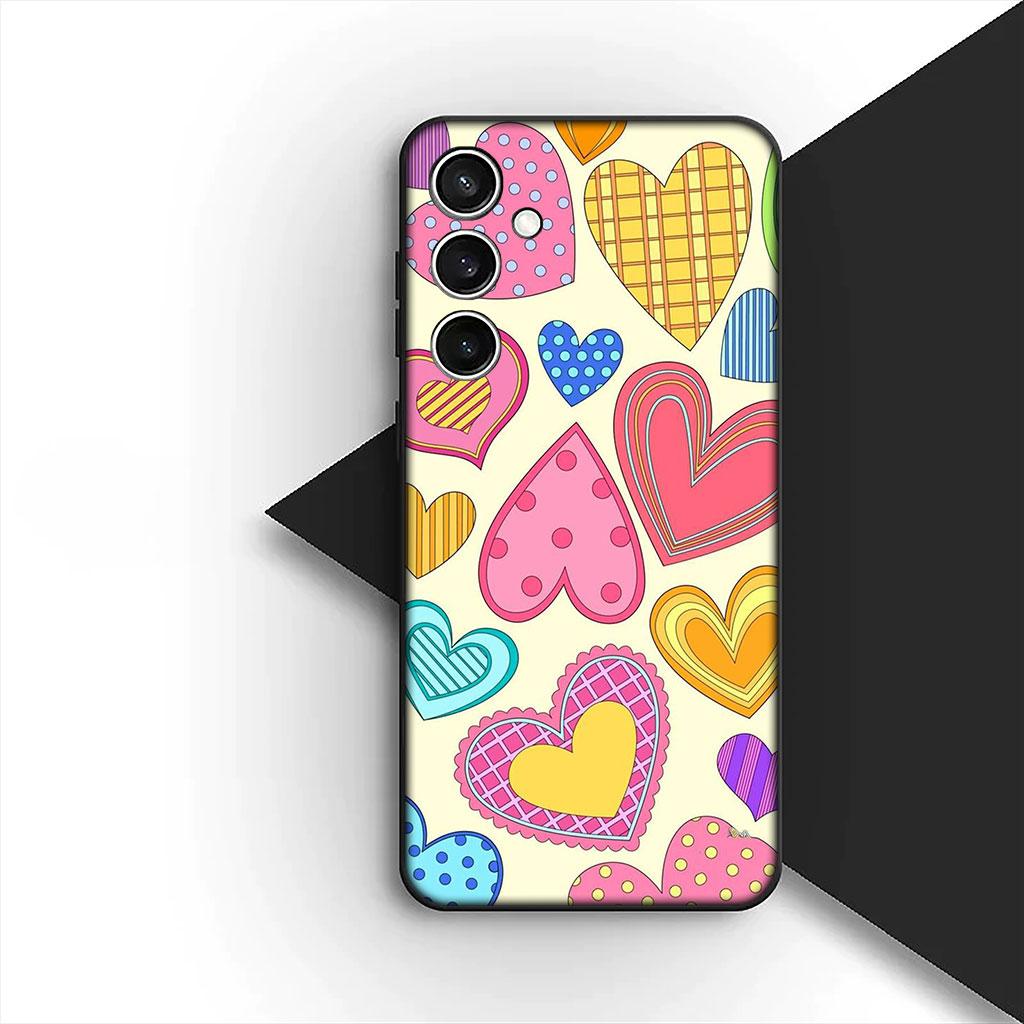 Phone Cover for Xiaomi Redmi Note 14 13 Pro Plus ProPlus 14C 13c Pro+ 5G Soft Silicone Case Star Dark Red Heart Love