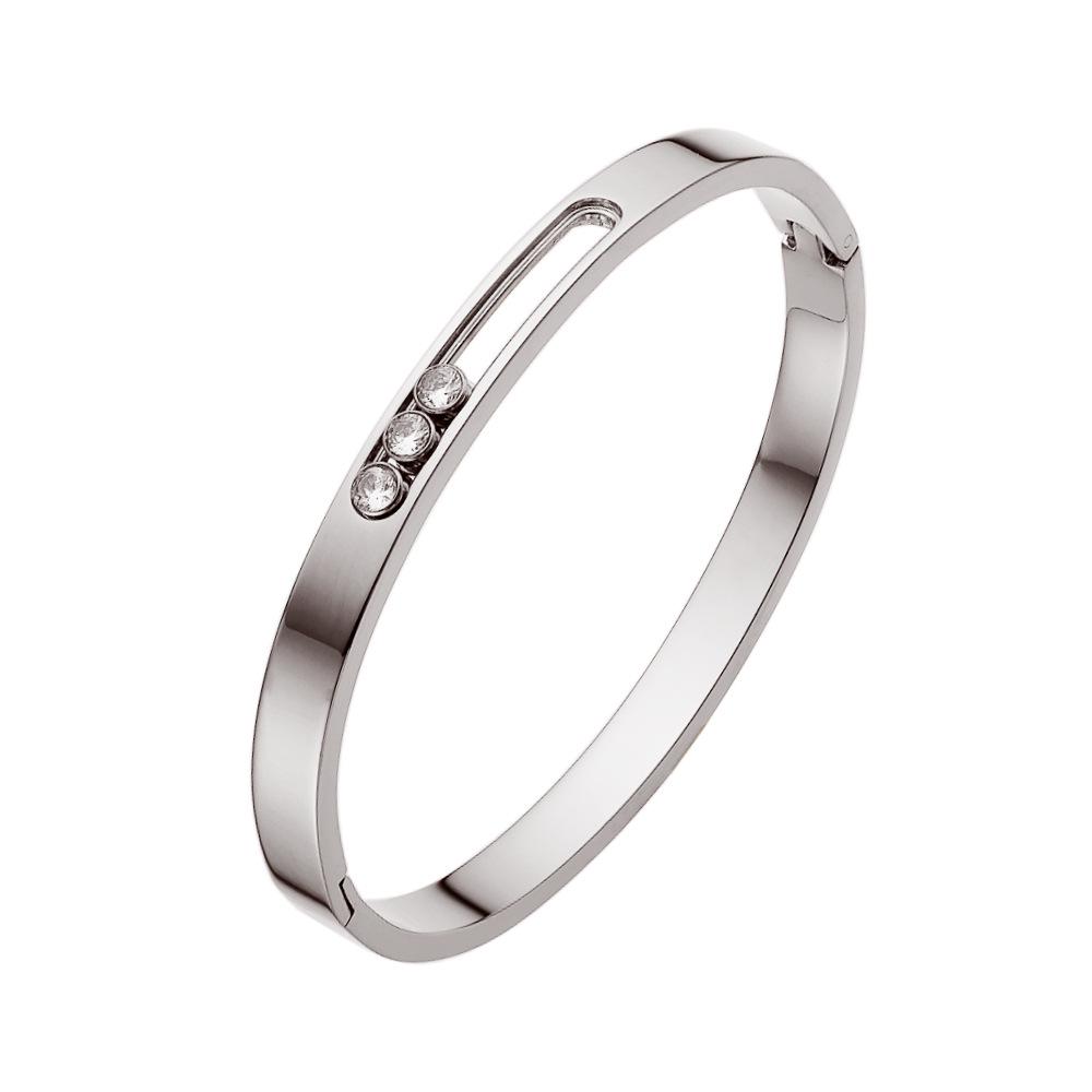 Elegant 18K Gold-Plated Titanium Steel Bracelet - Stylish Women s Stainless Steel Bangle