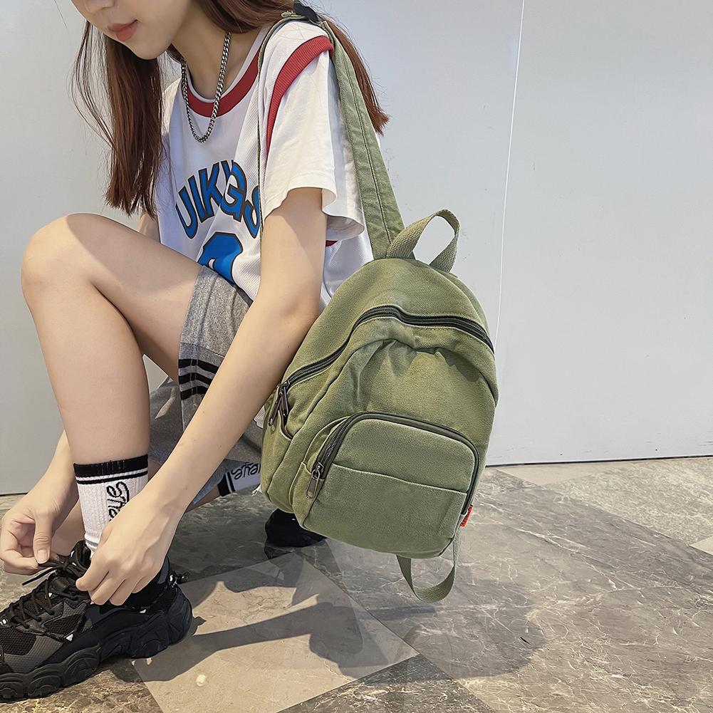 Preppy Styl Móda Ženy Jednobarevný Malý Batoh Studenti Dámy Cestovní Plátěná Školní Taška Batůžky Taška přes Rameno