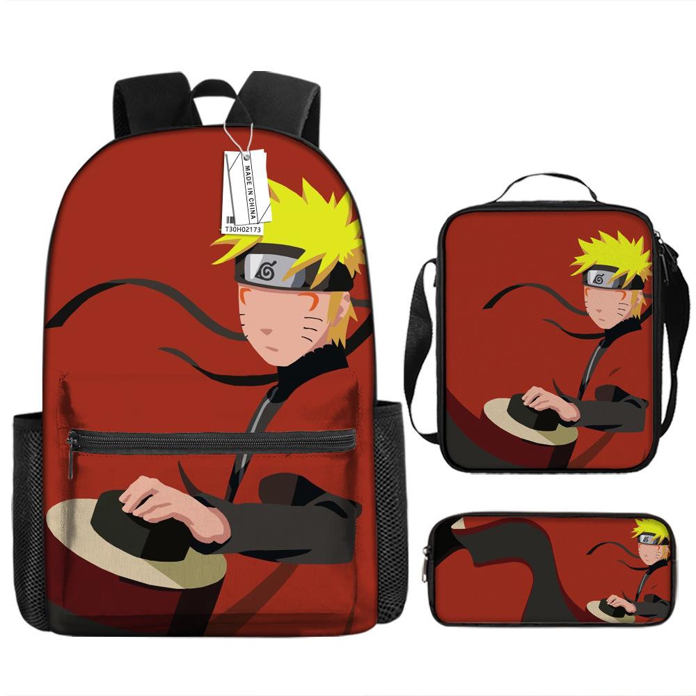 Naruto Naruto Rucksack Kakashi Naruto Uchi Grund- und Mittelschule Schultasche Kinderrucksack Dreiteiliges Set
