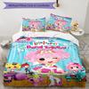 3pcs Lalaloopsy2 Design Cover Set - HD Printed Bedding with 1 Cover and 2 Pillowcases - Perfect for Home and Dorm Decor
