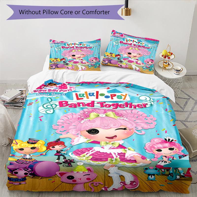 3pcs Lalaloopsy2 Design Cover Set - HD Printed Bedding with 1 Cover and 2 Pillowcases - Perfect for Home and Dorm Decor