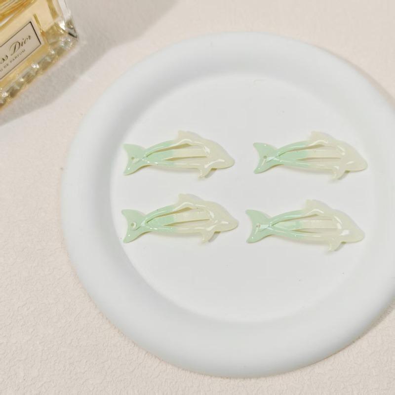 4PCS Blue Little Dolphin Cute Baby Hairpin Summer Beach Sea Daughter Y2k Hot Girl Children Bangs Hairpin