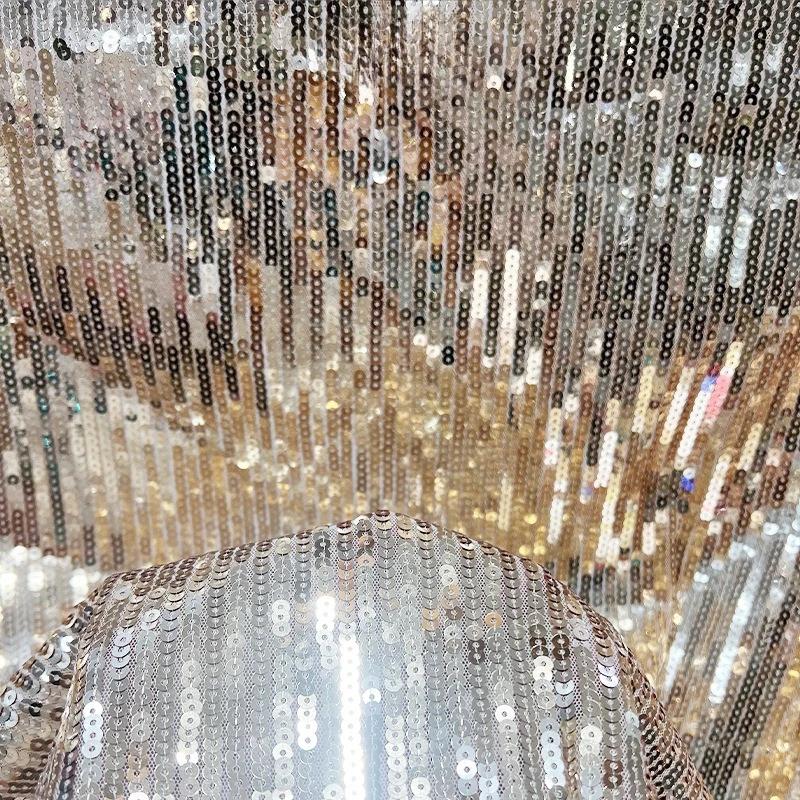 Wide 125cm Lolita Style Embroidered Beaded Chiffon Dress Fabric with Pleats DIY Sewing Women Clothes Skirts Dresses Handmade