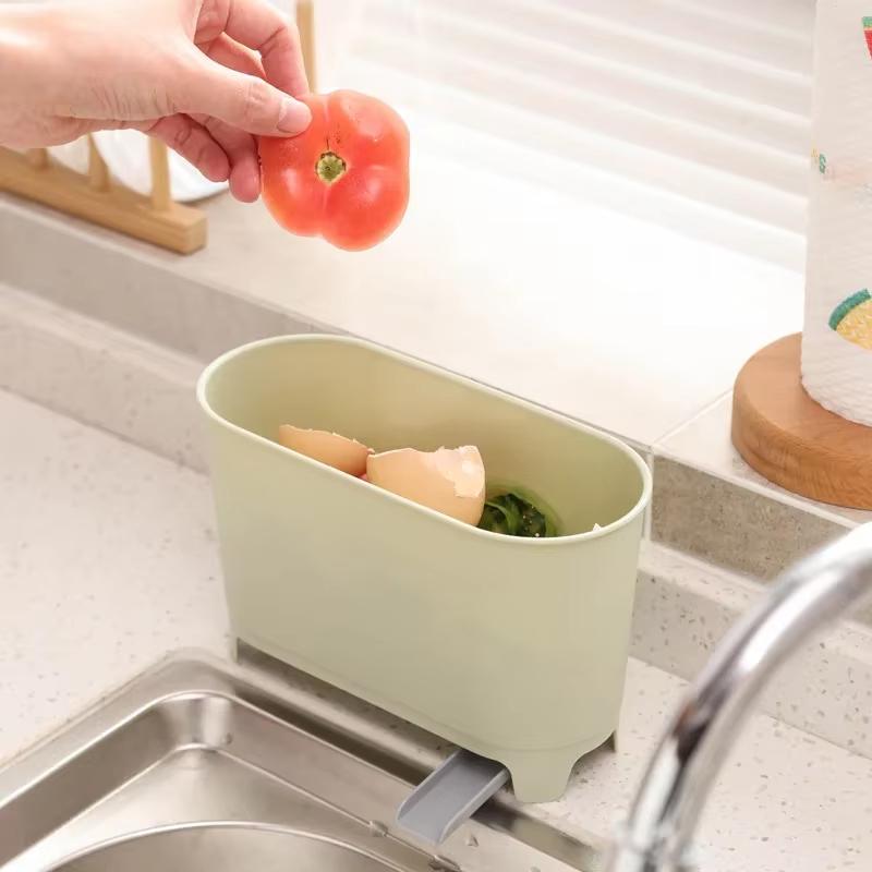 Küchen-Organizer, abtropfbarer Mülleimer, Arbeitsplatte, Küchenabfalleimer, Spüle, Mülleimer, Recycling-Mülleimer, Trocken-Nass-Trennung