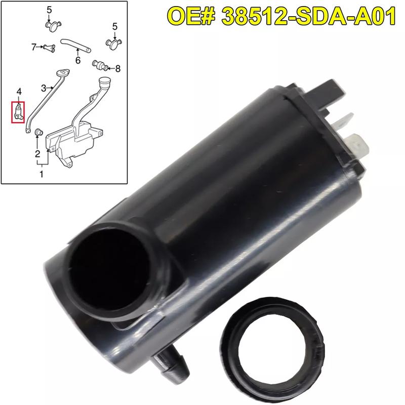 38512-SDA-A01 Windshield Windscreen Water Washer Fluid Pump For Honda Accord Odyssey Civic Element Ight Pilot Acura S2000
