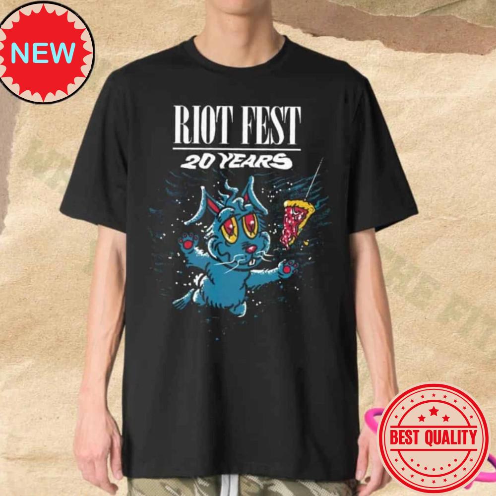Riot Fest 20 Years 2025 Chicago Swimming Bunny Unisex T-Shirt XL