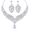 DIEZI Baroque Luxury Water Drop Rhinestone Choker Necklace Earrings Jewelry Sets Wedding Party AB Crystal Jewelry Accessories