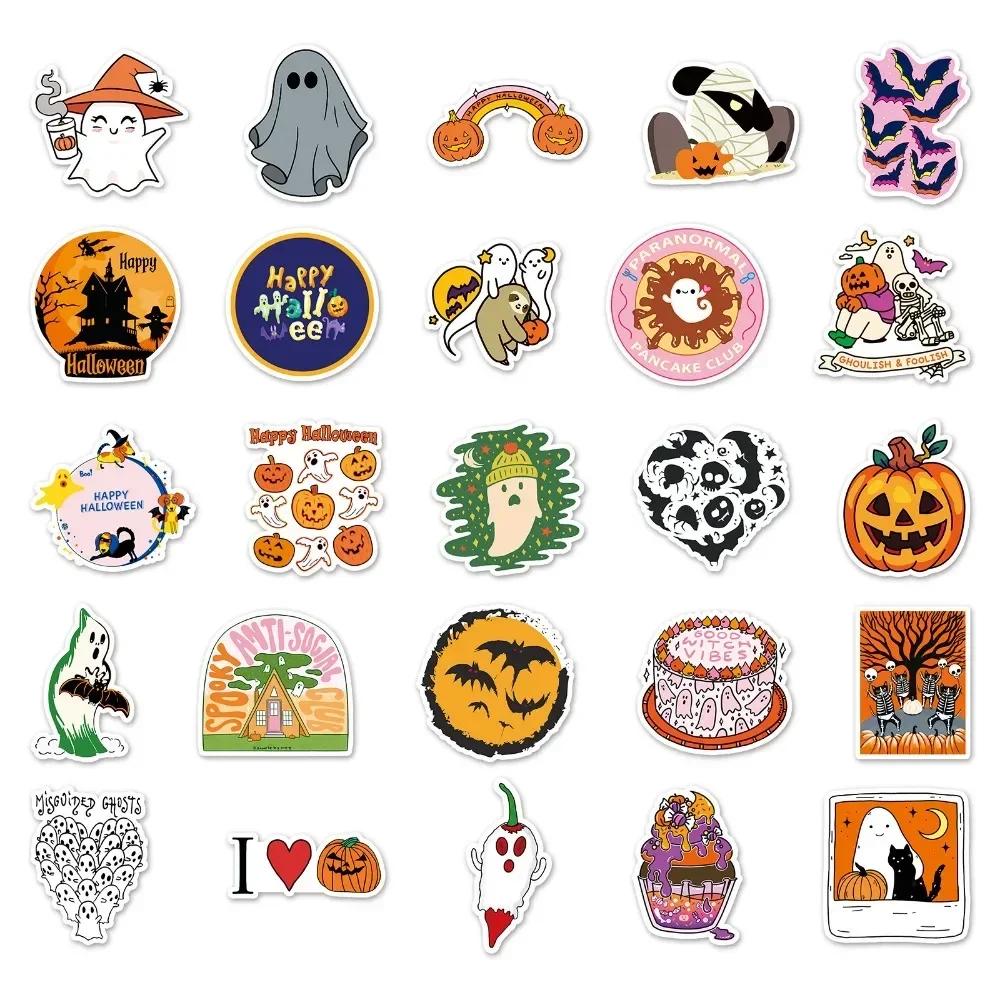 50Pcs Halloween Cartoon Stickers Waterproof Graffiti Decals For Luggage Laptop Water Cup Skateboard Tablet Cup DIY Holiday Decor