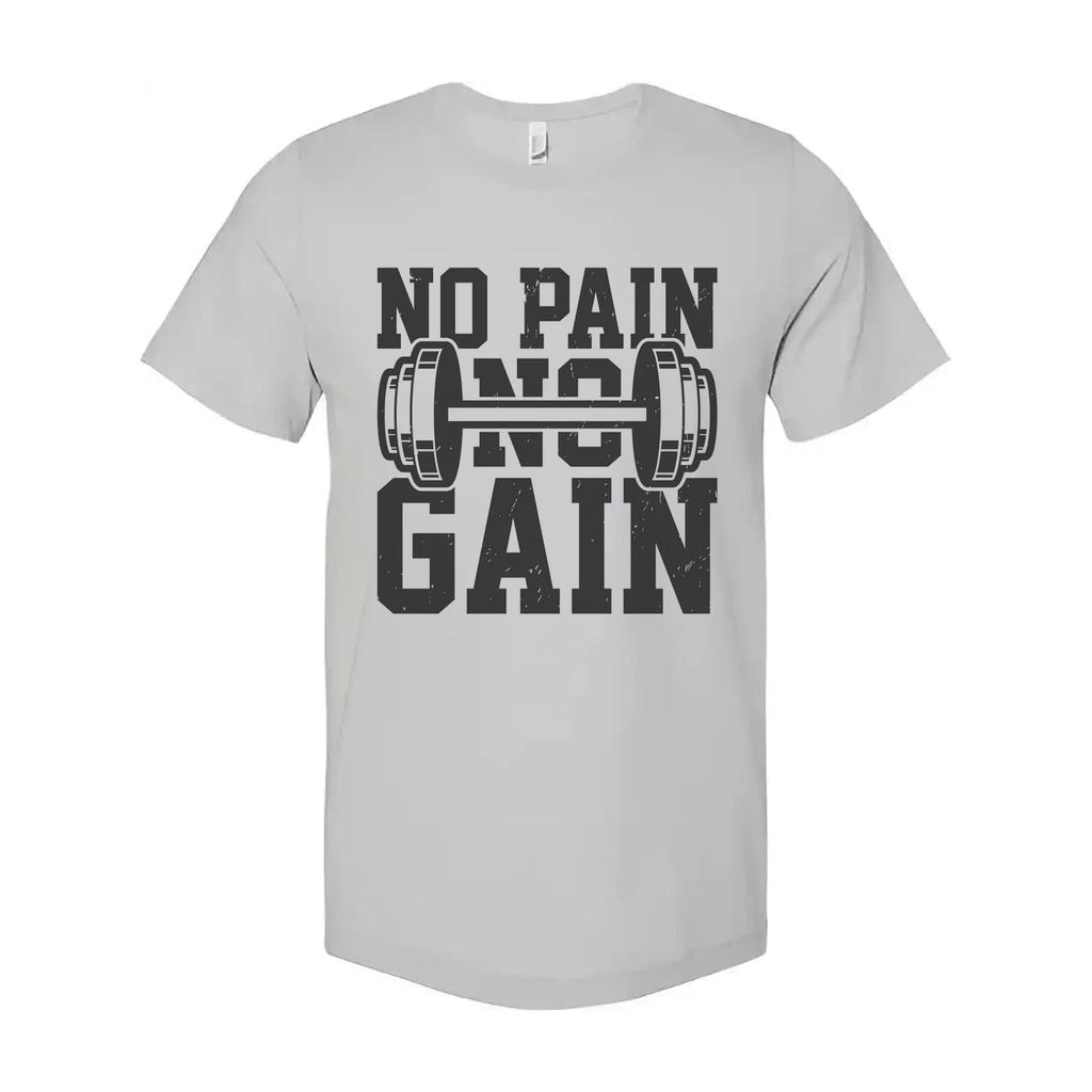No Pain No Gain Unisex T Shirt With Barbell Graphic For Fitness Enthusiasts And