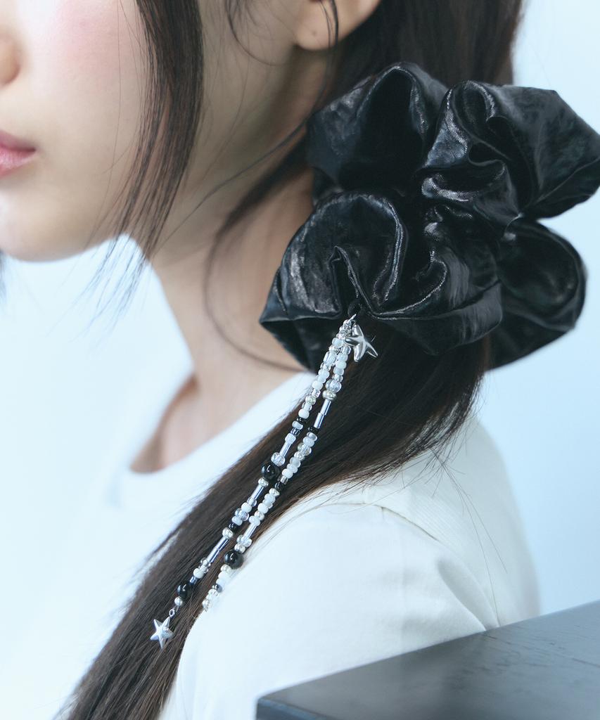 Oart Beads Scrunchie [Metalic Black]