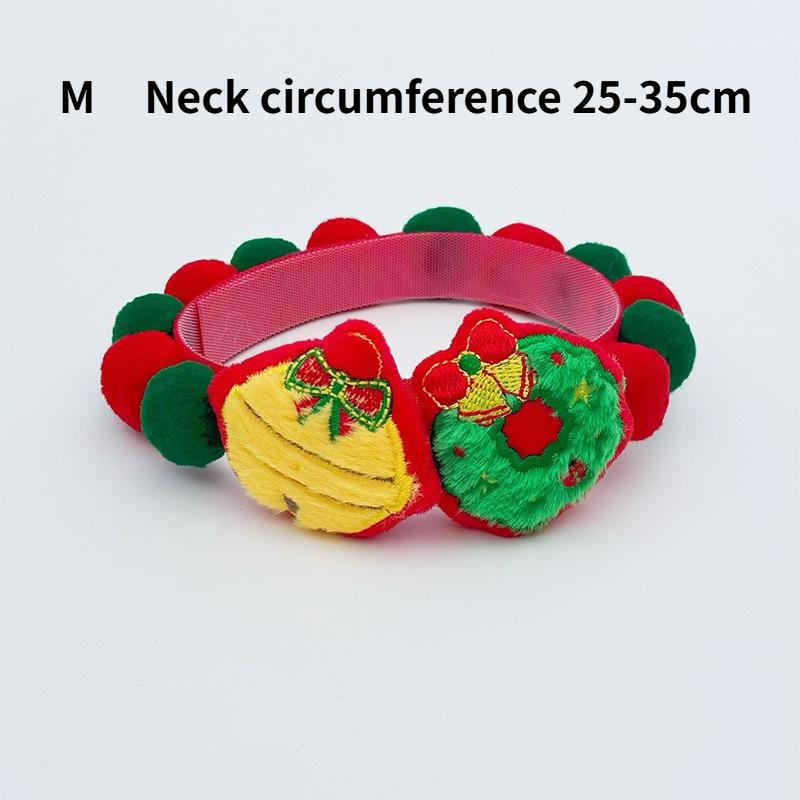 1Pcs Pet Ball Collar Christmas Tree Colorful Cat Dog Scarf Decorative Chain Safety Material Cute Snowman Elk Apple