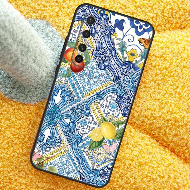 Mittelmeer-Zitronen-Hülle für Xiaomi 13T 14T 15T 14 15 Ultra 17 Pro Max Hülle für POCO F8 F7 X7 Pro F5 F6 X5 X6