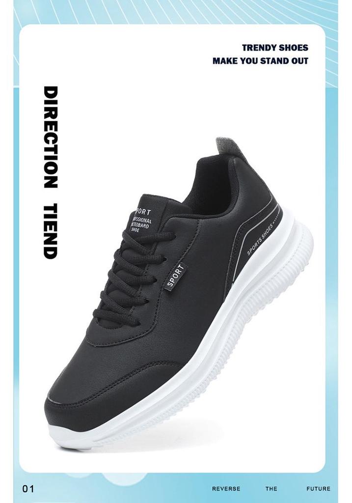 Extra Large Men's Waterproof Leather Sneakers - Sizes 45-48, Ideal for Rain, Spring, and Kitchen Work