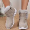 Winter Thermal Insulated Boots Warm Plush Lined Ankle Boots Fluffy Trim Side Zipper Boots Women'S Footwear