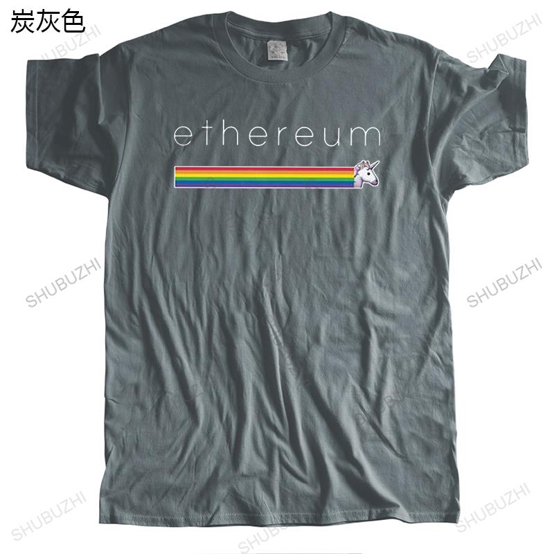Ethereum Unicorn T Shirt Unisex Pure Cotton Tshirt Casual Tee Short Sleeves Crypto ETH Blockchain Currency Cryptocurrency Tshirt