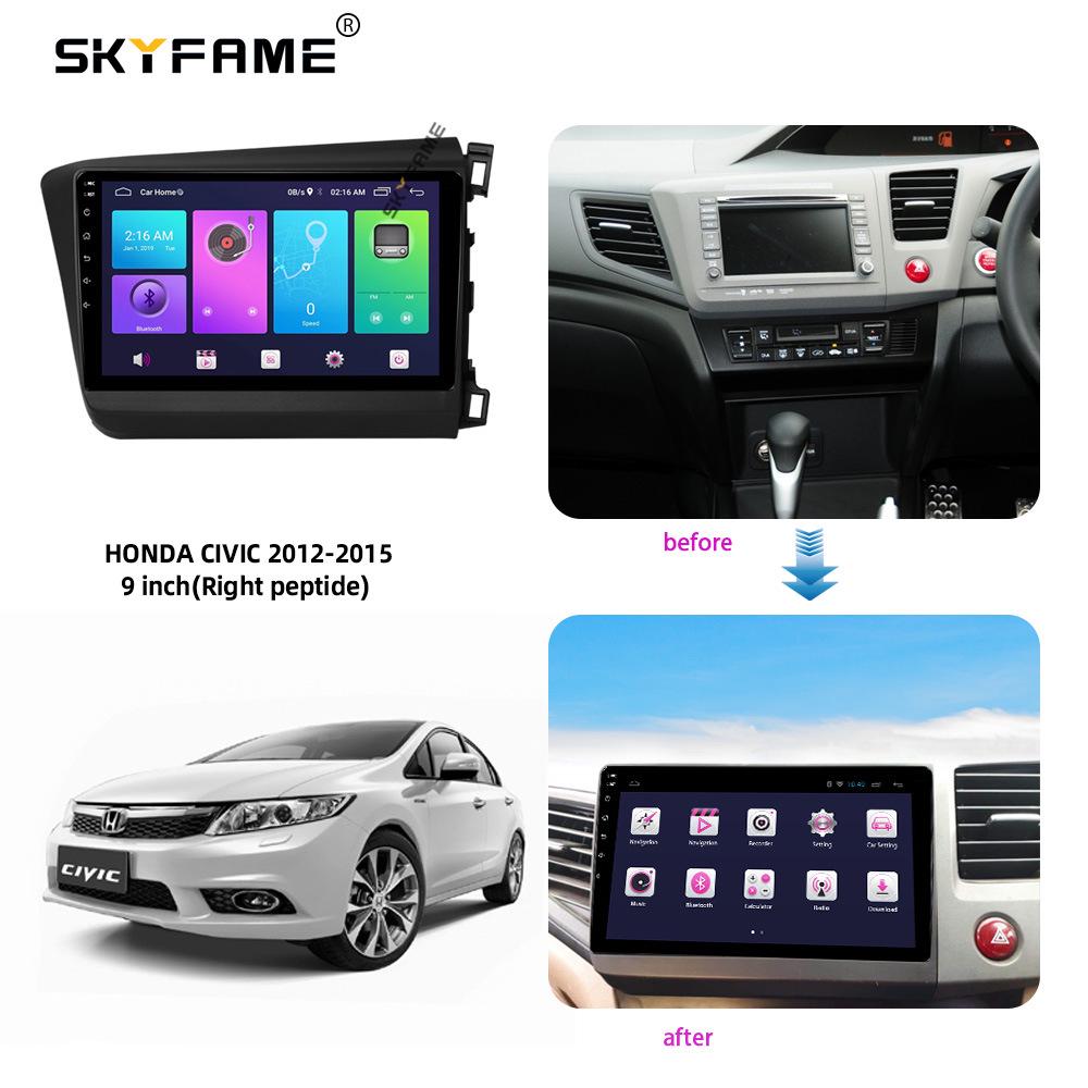 SKYFAME Fascia Kit for 2012-2015 Honda Civic Audio/Navigation Face Frame