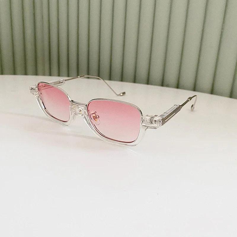 Summer New Fashionable Half Frame Semi-Metal Rectangular Sunglasses Retro Trendy Lens Outdoor UV400 Sunglasses Gafas De Sol