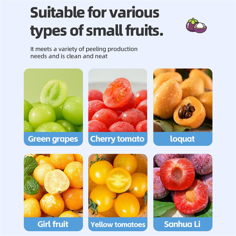 Electric Grape Peeling Machine Stainless Steel Kitchen Peeler High-Speed Fruit Skin Remover Tool Rechargeable Home Commercial Pe