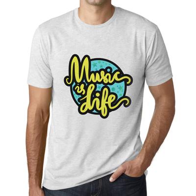Men’s Graphic T-Shirt Music Is Life Vintage White