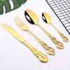 4/24pcs Elegant and Durable Vintage Crown Cutlery Set - Stainless Steel Cutlery for Restaurants, Home, Parties and Weddings