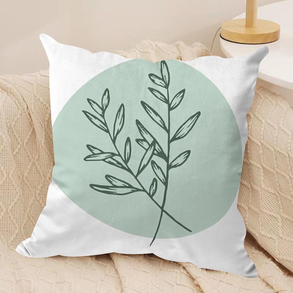 Minimalist Plants Cushion Cover Short plush Doublesided Print Square Throw Pillow Covers Sofa Home Cushion Decor
